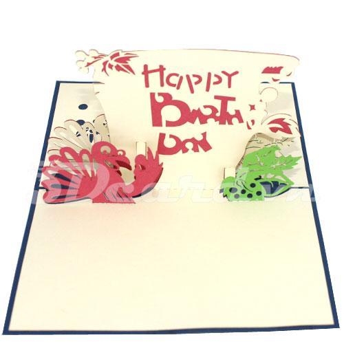 Chicken birthday 3d card pop up card handmade card-birthday card