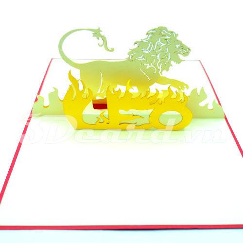 Leo 3d card pop up card birthday card