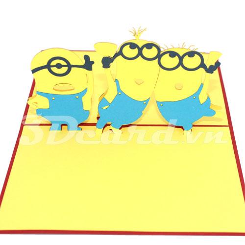 Minion 3d card-pop up card-birthday card-greeting card
