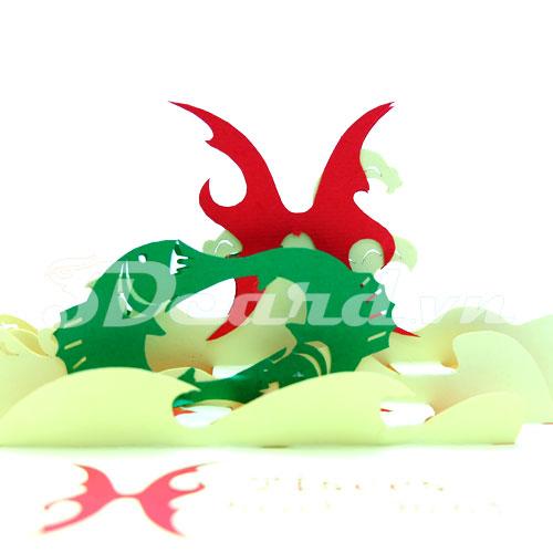 Pisces 3d card pop up card greeting card handmade card