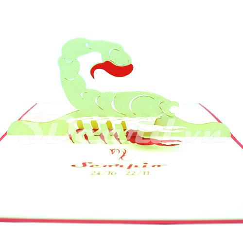 Scorpio 3d card pop up card handmade card birthday card 
