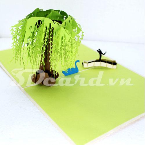 Willow Love Scene 3d card-pop up card-greeting card-love card