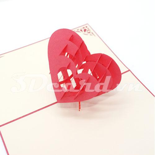 Sweet heart 3d pop up love card