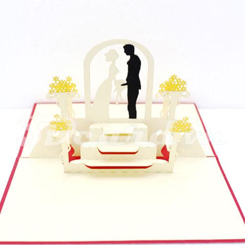 Wedding stage 3d pop up wedding card wedding invitation