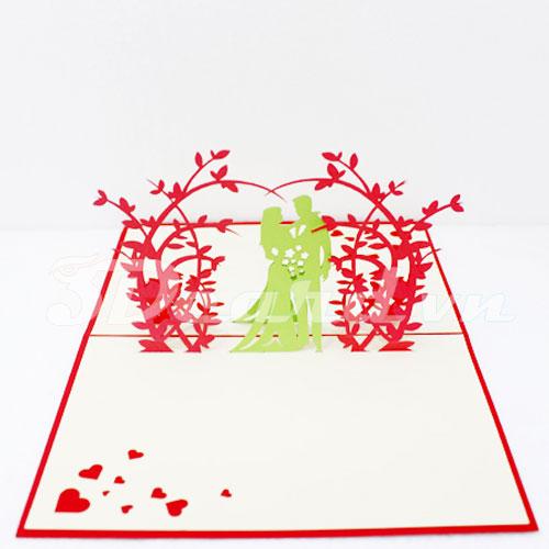 Wedding 4 3d pop up wedding card-wedding invitation