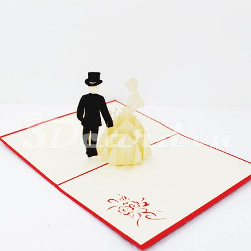 Luxurious Wedding 3d pop up wedding card-wedding invitation
