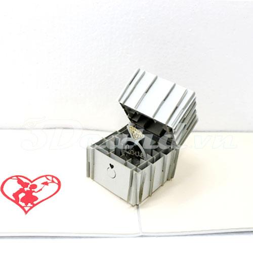 Ring Box 3d pop up handmade love card