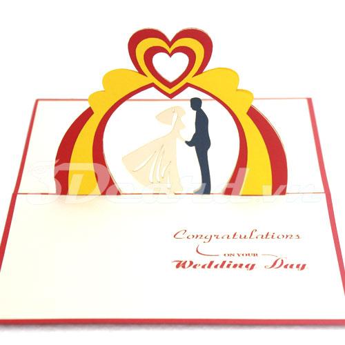 Wedding 5 3d pop up wedding card-wedding invitation