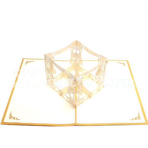 Wedding 7 3d pop up wedding card-wedding invitation