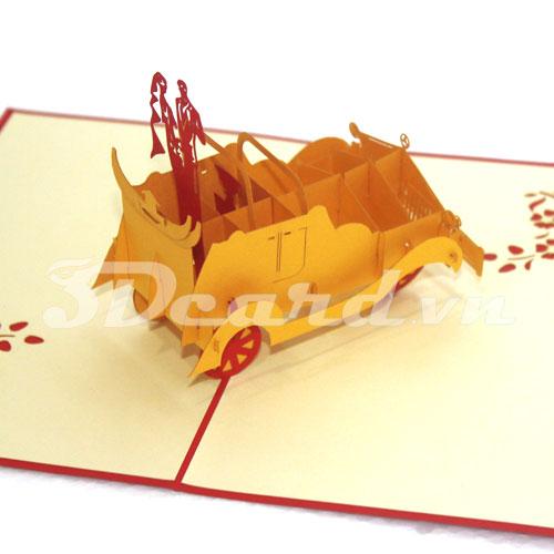 Wedding Car 3d pop up wedding card-wedding invitation