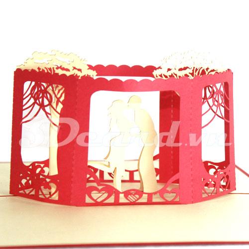 Wedding 2 3d pop up wedding card-wedding invitation