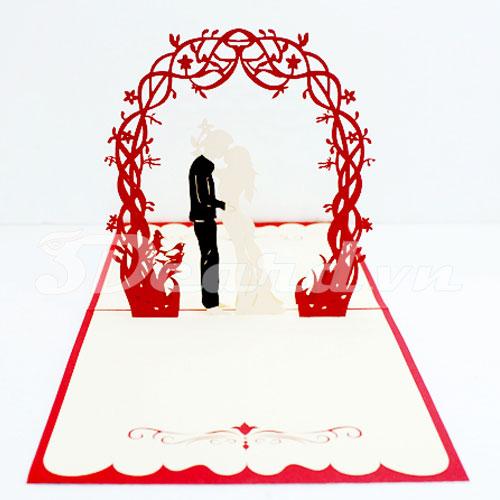 Sweet Wedding 3d pop up wedding card-wedding invitation
