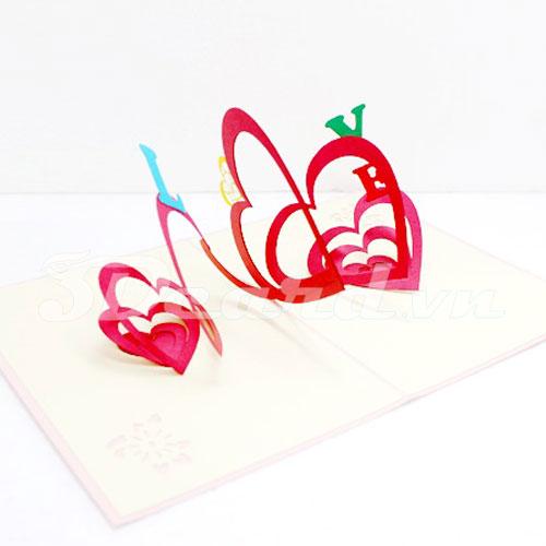 Love Heart 3d card-pop up card-love card-valentine card