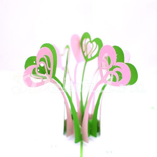 Heart flower 3d card pop up card handmade card love card