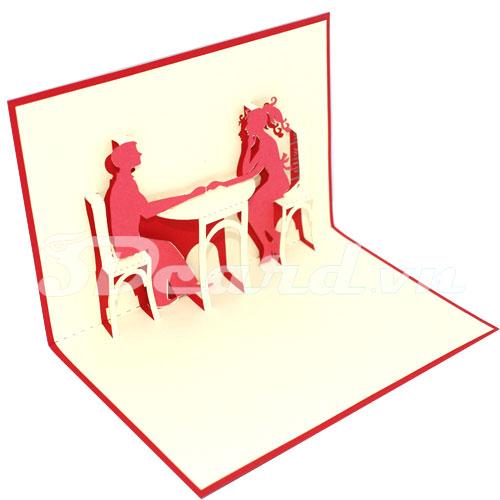 A date 3d pop up handmade love card