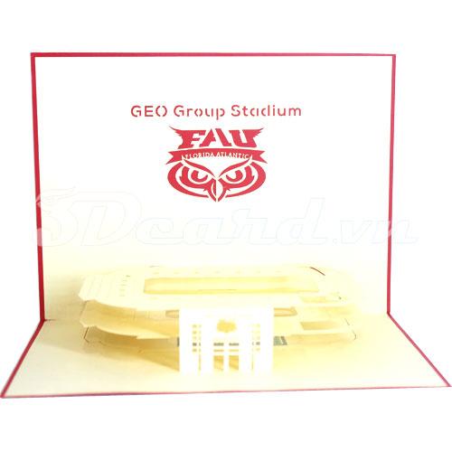 Geo Group Stadium 3d pop up handmade card