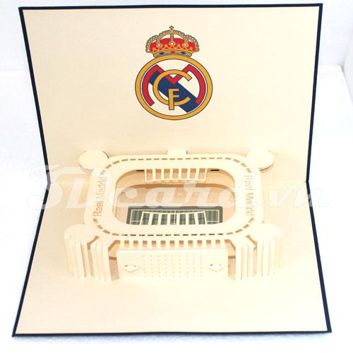 Santiago Bernabeu stadium 3d pop up greeting card