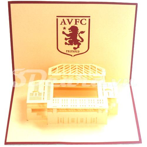 Aston Villa Stadium 3d pop up handmade card