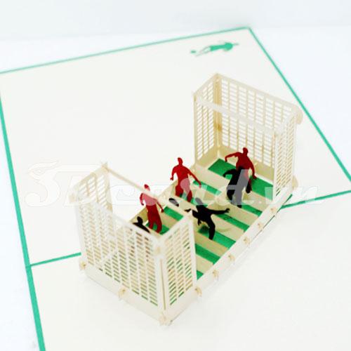 Football Match 3d pop up handmade greeting card
