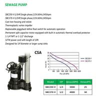 SEWAGE PUMP SBC250-V SBC370-V