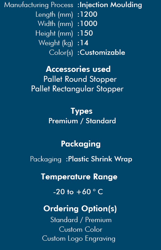 Premium Plastic Pallet 1210