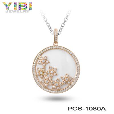 Jewelry 2017 New Design Gram Zircon Light Weight Necklace 18K 24K Gold Plating Pendant