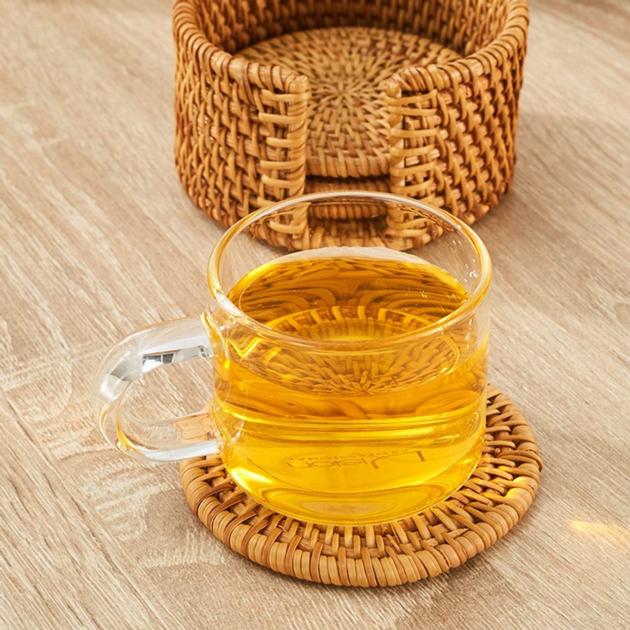 Vintage Natural Rattan Set Placemats And