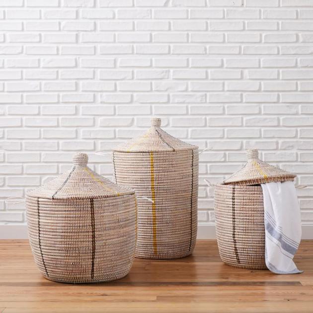 Wicker Seagrass Basket Handwoven Hamper Box Gift Belly Basket Wholesale Made In Vietnam 