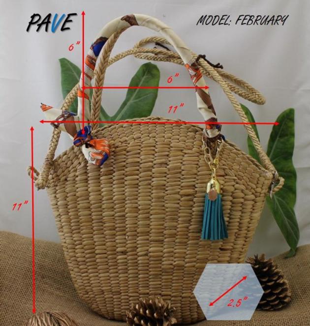 Feminine Handwoven Water Hyacinth Wicker Handbag