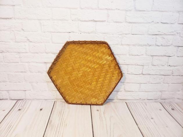 Handmade Mat Coaster Kitchen Serving Bamboo Tray 