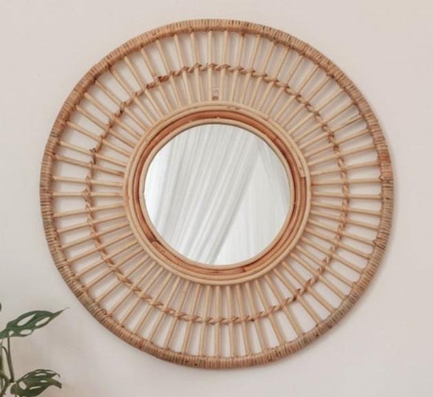 New Collection Retro Rattan Mirror Bamboo