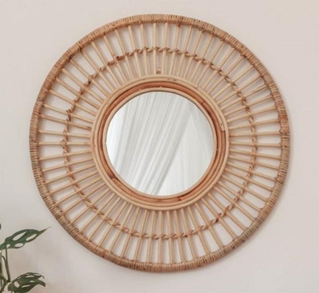 New Collection Retro Rattan Mirror Bamboo