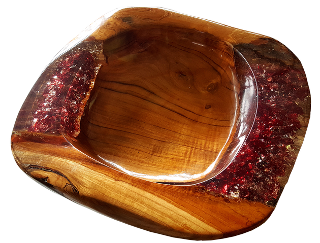Glass Teak Bowl