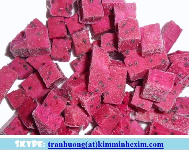 FROZEN DRAGON FRUIT PULP DICE CHUNK