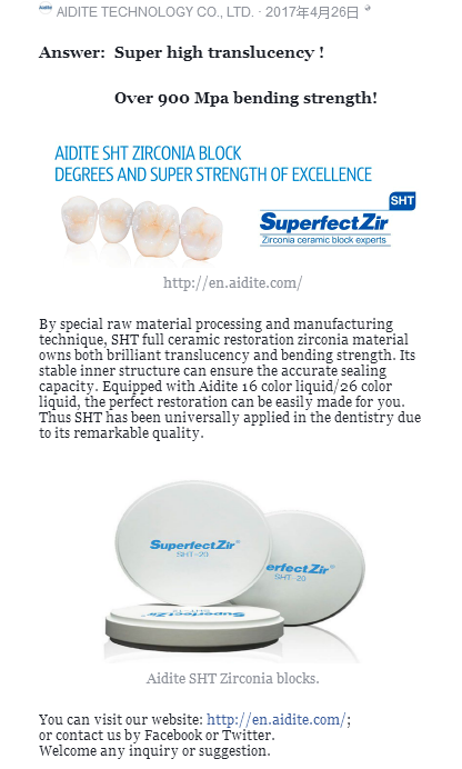 Aidite Superfectzir SHT Zirconia Blocks Super