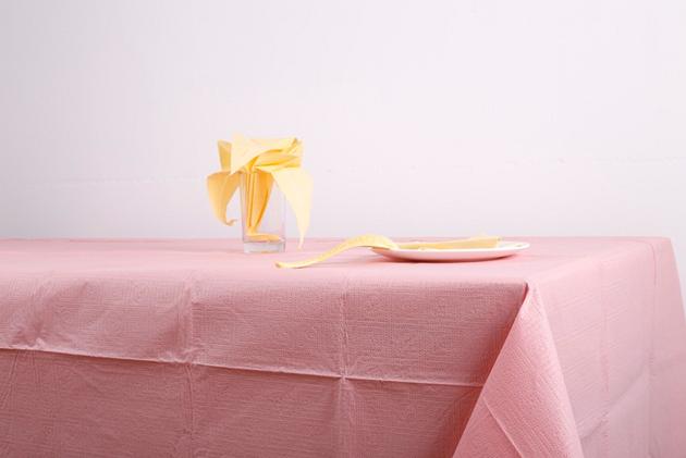 Pink paper tablecloth table cover