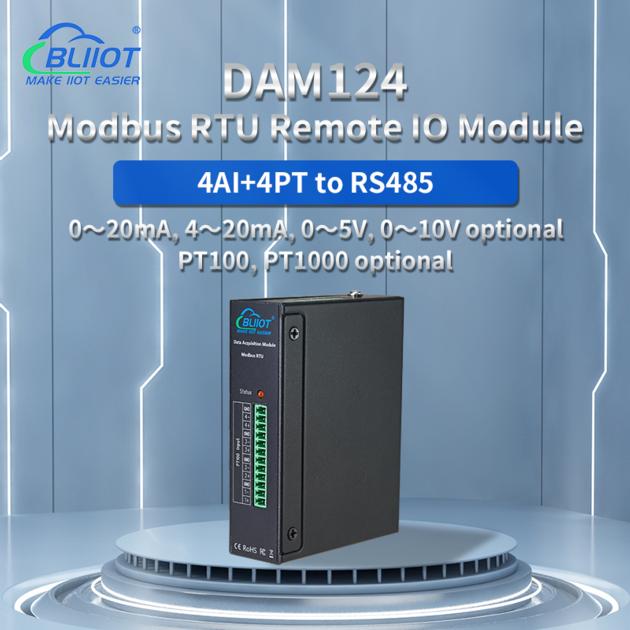  bliiot Modbus Slave Acquisition Module 4AIN 4PT100 DAM124