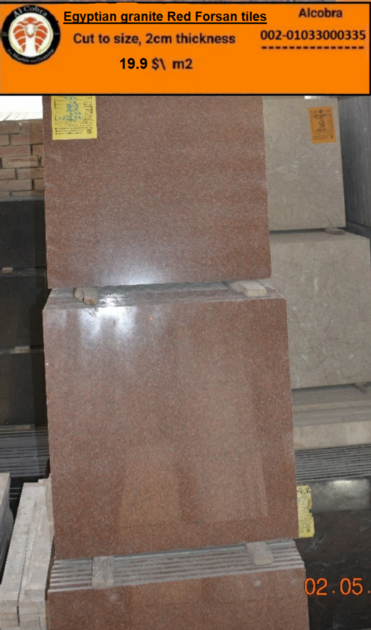 Egyptian granite tiles dark red aswan