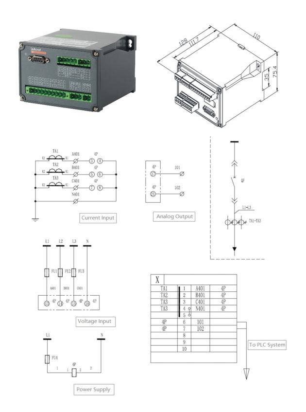ACREL BD-3P THREE PHASE POWER TRANSDUCER