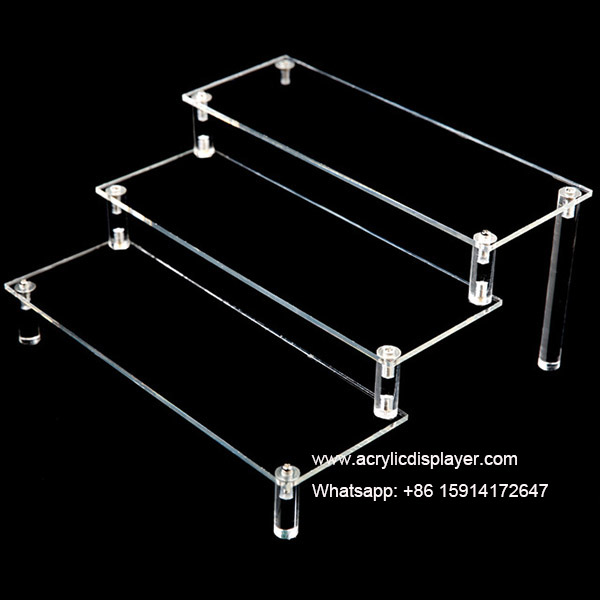 3 Tier Acrylic Makeup Organizer Acrylic Nail Polish Display Cosmetic Stand