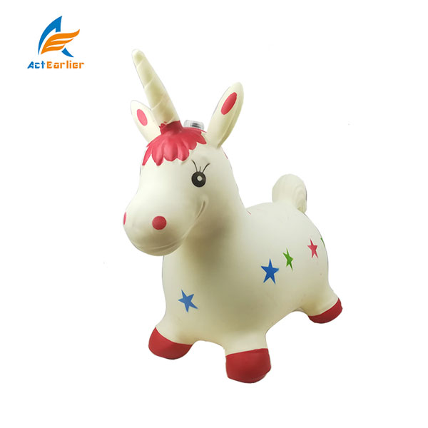 Jumping Horse Hopper- Inflatable Rubber Ride on Bouncing Animal Toys for Kids