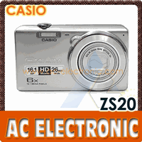 Casio EX-ZS20 Digital Camera 16.1 MP 5x Optical Zoom (Silver)