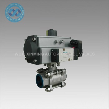 Thread/Flange/Welding end 3PC Ball valve with Pneumatic Actuator