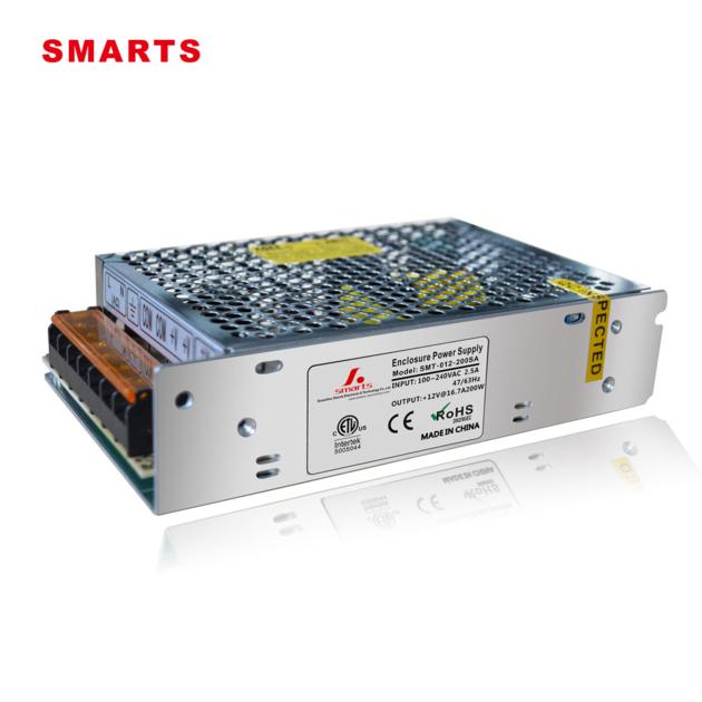 Single output 12v/24v 200w switching power supply aluminum SMPS led power supply for CCTV