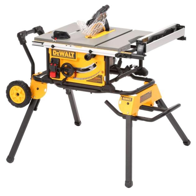 DEWALT 10in. Jobsite Table Saw - 15 Amp, 32 1/2in. Rip Capacity, Rolling Stand, Model# DWE7491RS