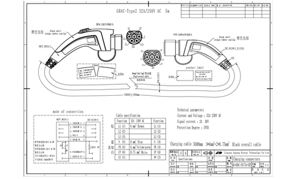 TYPE2-GBT Charging Mode3 Cable