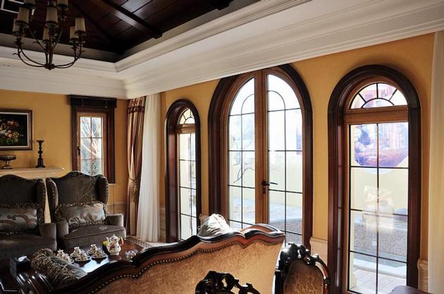 Wood grain fire proof casement door