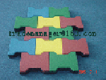 I-shaped interlocking rubber tiles
