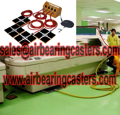 Air powered bearing casters with four air modular