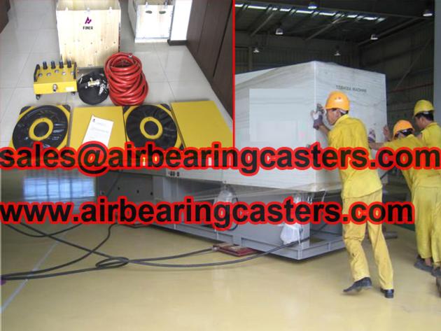 Air pads for moving equipment maneuverable